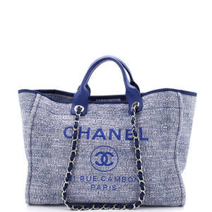Chanel Medium Deauville Tote Raffia with Glitter Detail